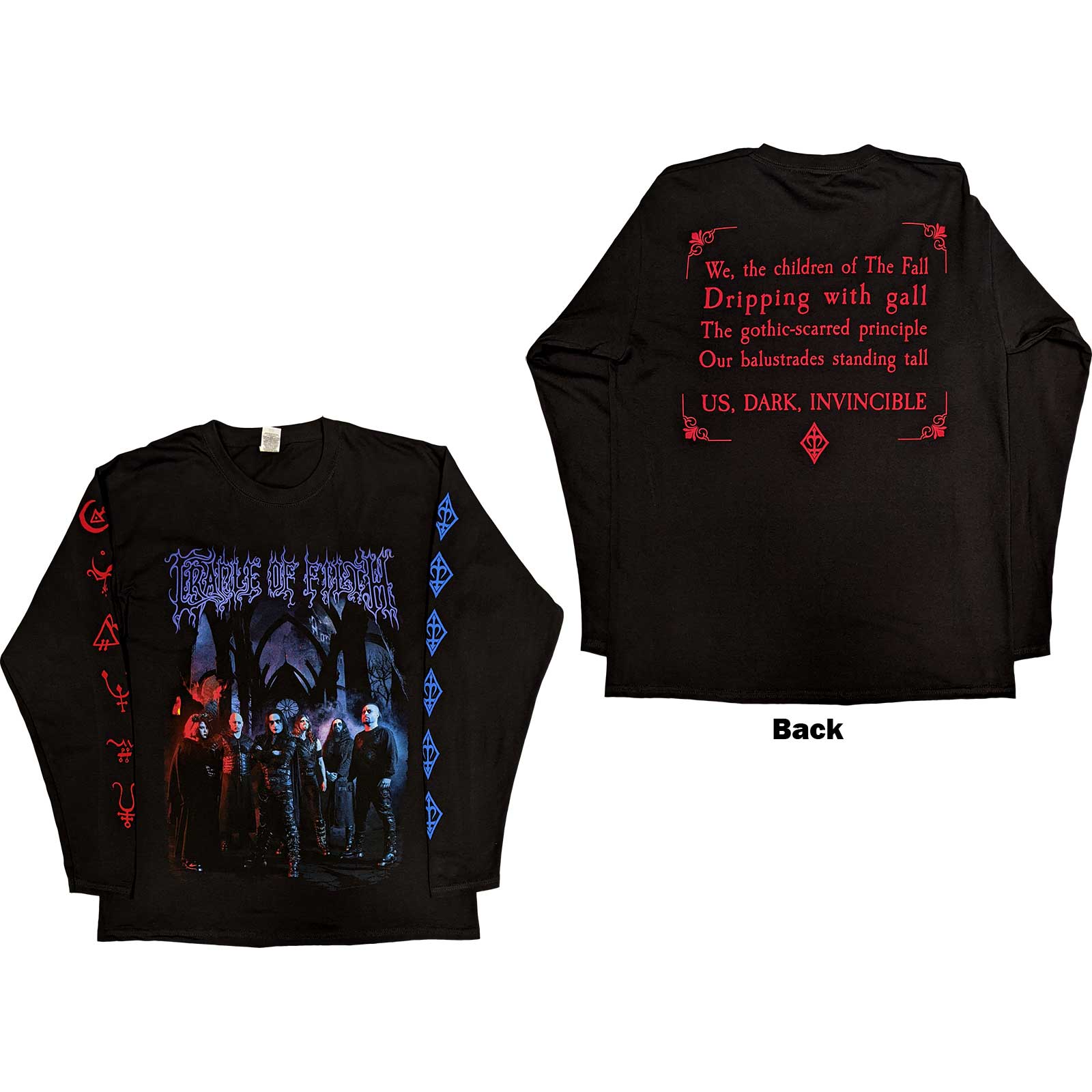 Cradle Of Filth: Existence Band Long Sleeve T-Shirt (Back Print)