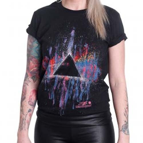 Billede af Pink Floyd Dark Side of the Moon Pink Splatter T-shirt til kvinder