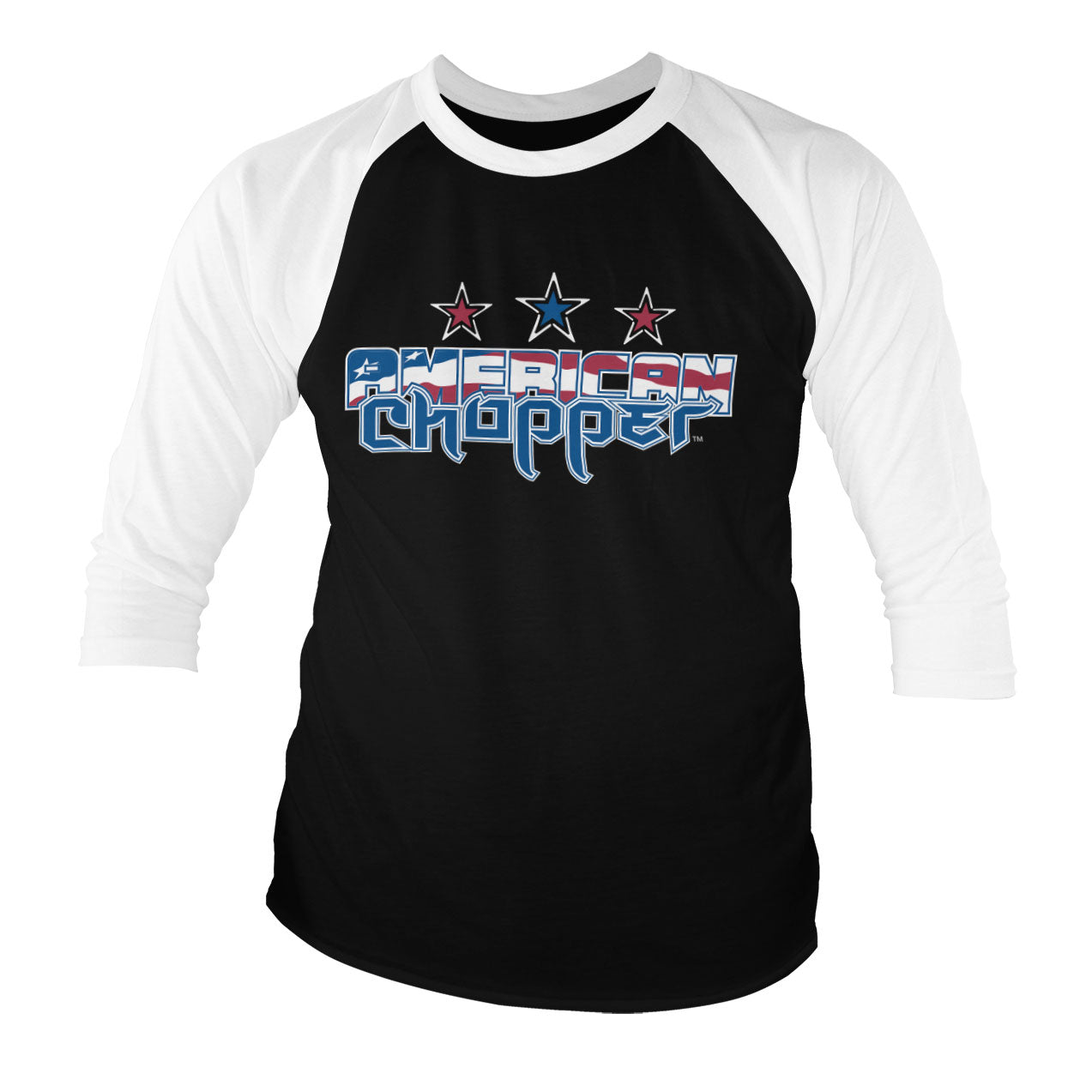 Billede af American Chopper, American Chopper: Flag Logo Raglan 3/4 Sleeve T-Shirt