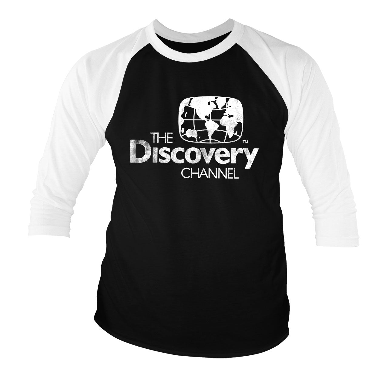 Billede af Discovery Channel, Discovery Channel: Distressed Logo Raglan 3/4 Sleeve T-Shirt
