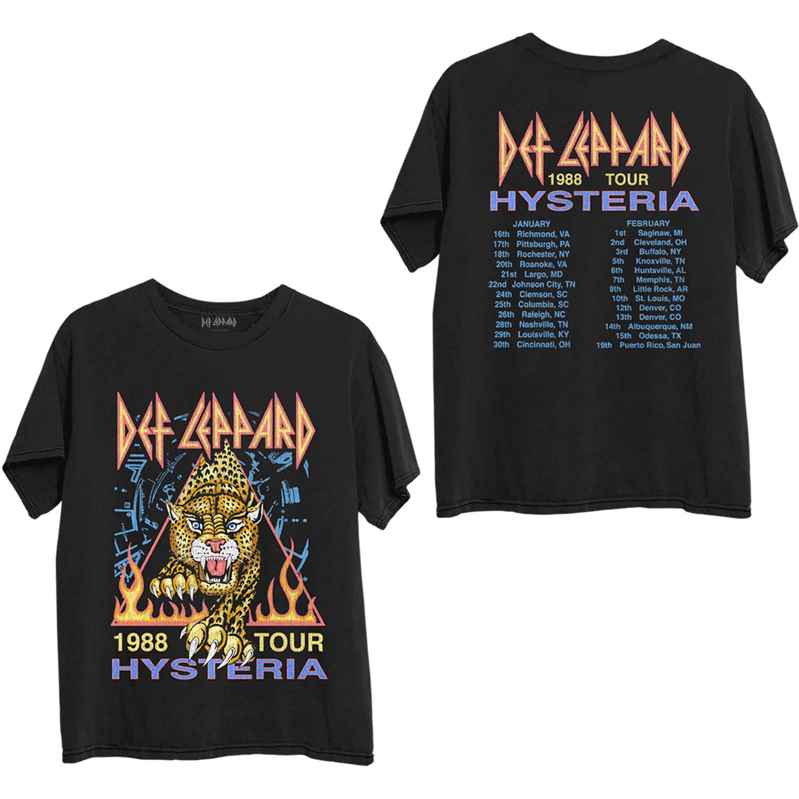 Def Leppard: Hysteria '88 T-Shirt (Back Print)