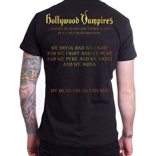 Billede af Hollywood Vampires Drink, Fight, Puke T-shirt back