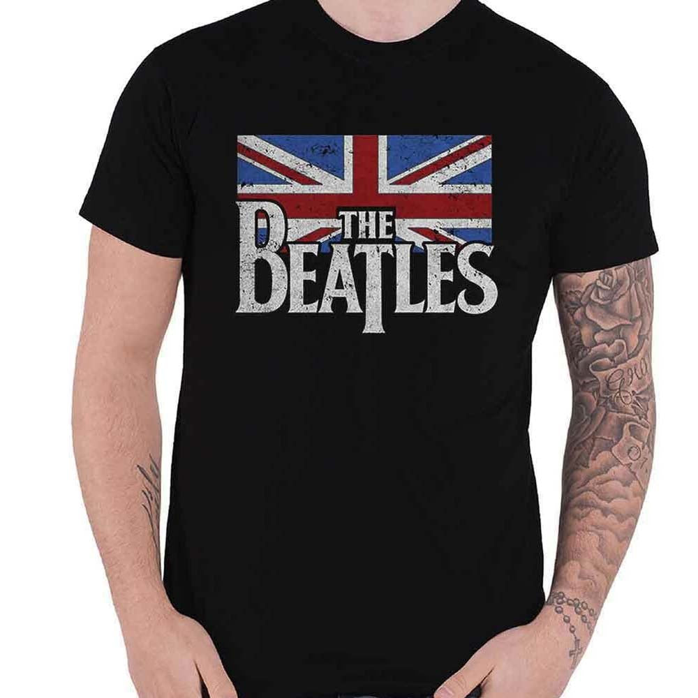Billede af The Beatles Drop T Logo & Vintage Flag T-shirt