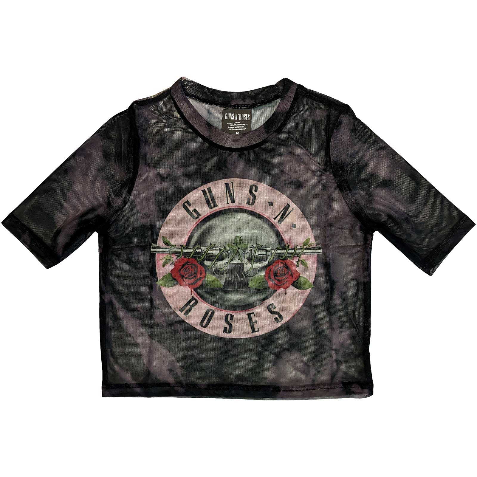 Guns N' Roses: Pink Tint Bullet Logo Crop Top (Kvinder) (Mesh)