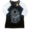 Guns N' Roses: Faded Skull Raglan T-Shirt (Kvinder)