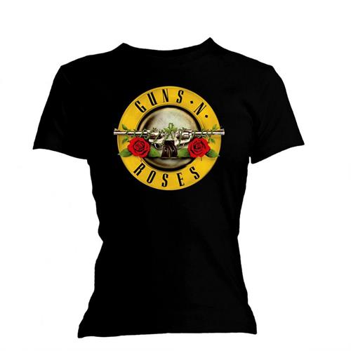 Guns N' Roses: Classic Bullet Logo T-Shirt (Kvinder) (Skinny Fit)