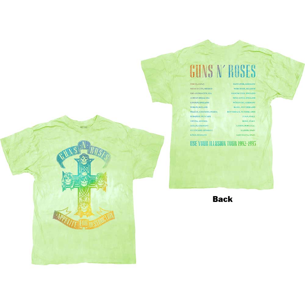 Guns N' Roses: Gradient Use Your Illusion Tour T-Shirt (Back Print)
