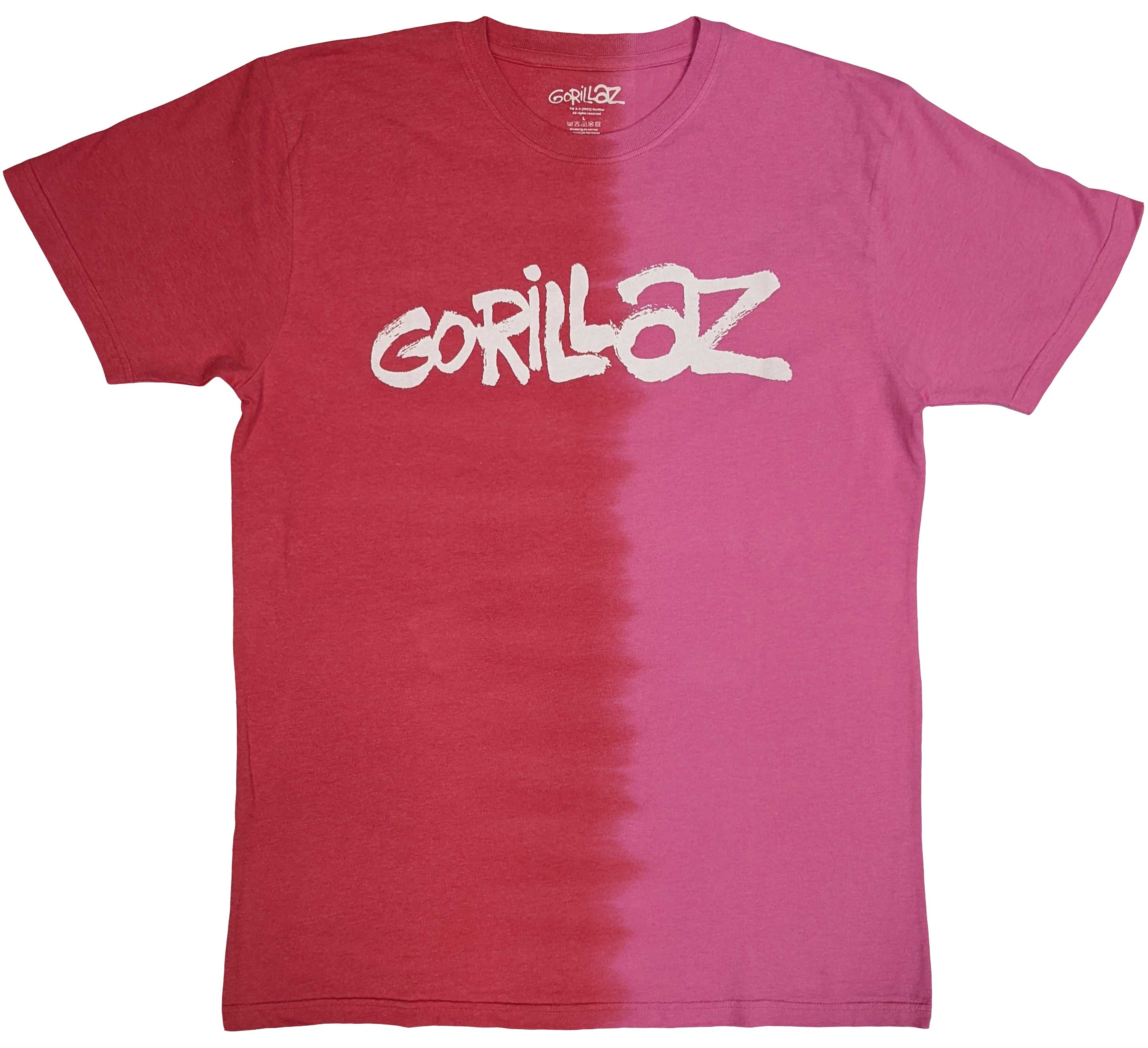 Gorillaz: Two-Tone Brush Logo T-Shirt (Dye Wash)