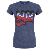 Billede af The Beatles Guitar & Flag T-shirt til kvinder