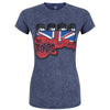 Billede af The Beatles Guitar & Flag T-shirt til kvinder