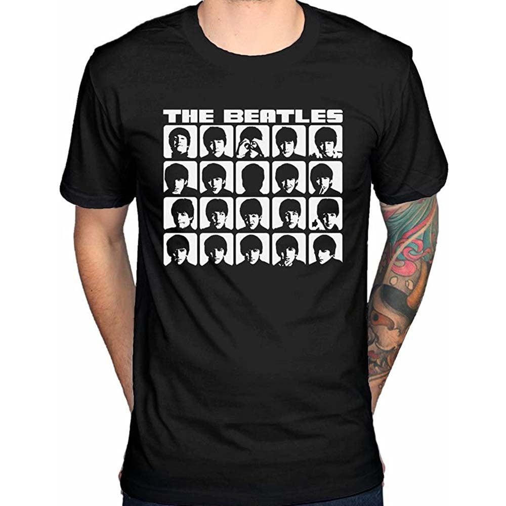 Billede af The Beatles Hard Days Night Faces Mono T-shirt