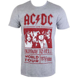  af AC/DC Highway to Hell World Tour 1979/1980 T-shirt grå
