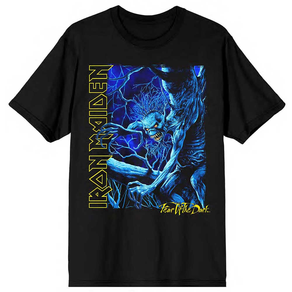 Iron Maiden: Fear of the Dark Blue Tone Eddie Vertical Logo T-Shirt