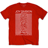 Joy Division, Unknown Pleasures White On Red T-shirt