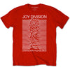 Joy Division, Unknown Pleasures White On Red T-shirt