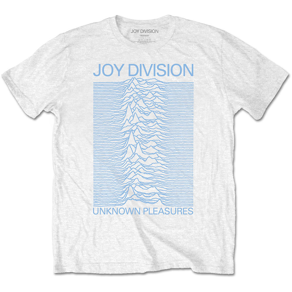 Joy Division, Unknown Pleasures Blue on White T-shirt