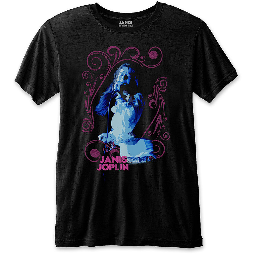 Janis Joplin: Floral Frame T-Shirt