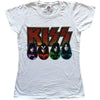 KISS: Logo@ Faces & Icons T-Shirt (Kvinder)