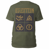 Billede af Led Zeppelin Gold Symbols in Black Square T-shirt