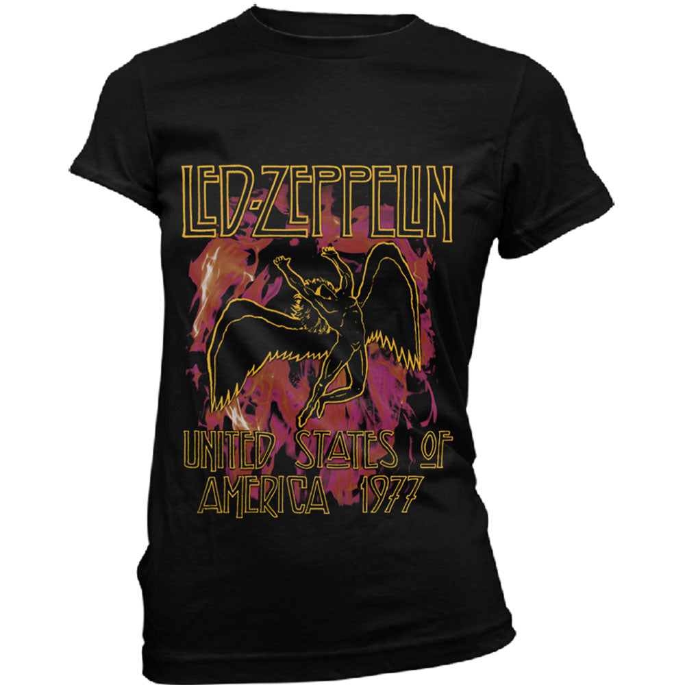 Led Zeppelin, Black Flames T-shirt til kvinder