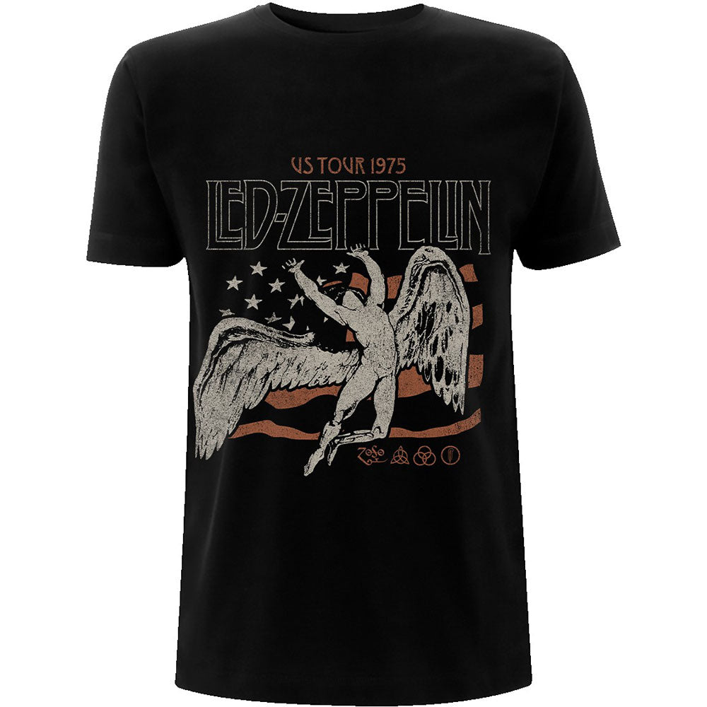 Led Zeppelin: US 1975 Tour Flag T-Shirt