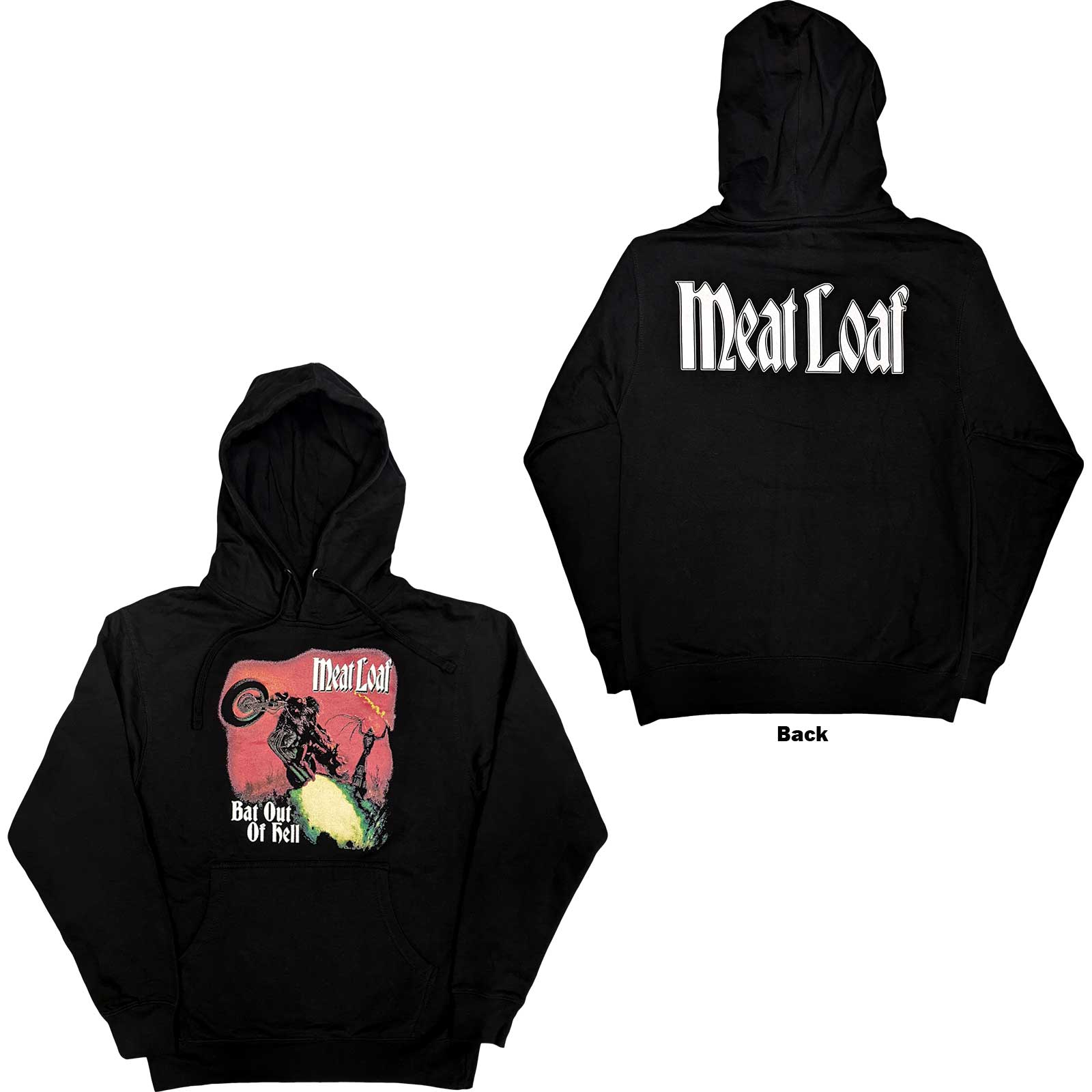 Meat Loaf: Bat Out Of Hell Pullover Hoodie (Back Print)