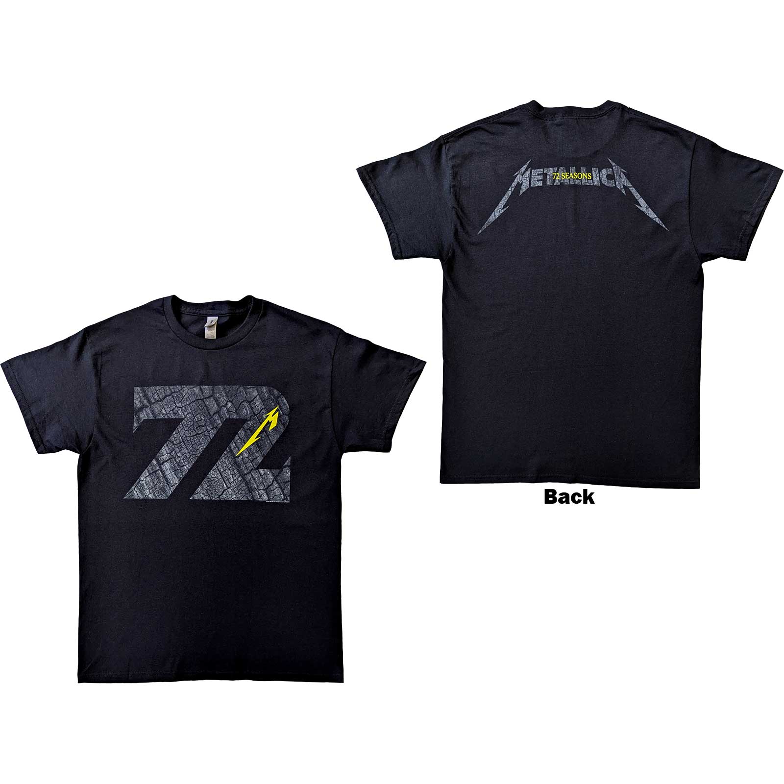 Metallica: 72 Seasons Charred Logo T-Shirt (Back Print)