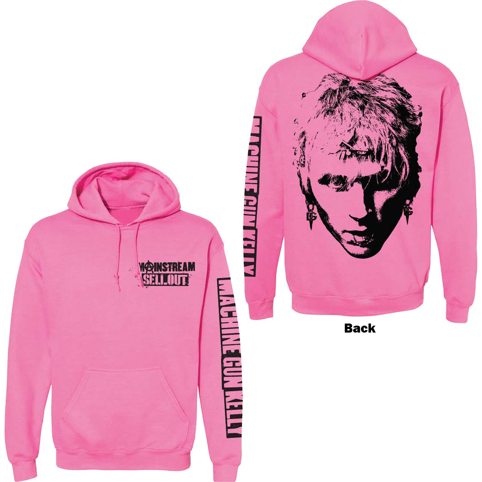Machine Gun Kelly: Pink Face Pullover Hoodie (Back Print)