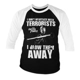 Billede af Delta Force, Delta Force: Chuck Norris - I Blow Terrorists Away Raglan 3/4 Sleeve T-Shirt