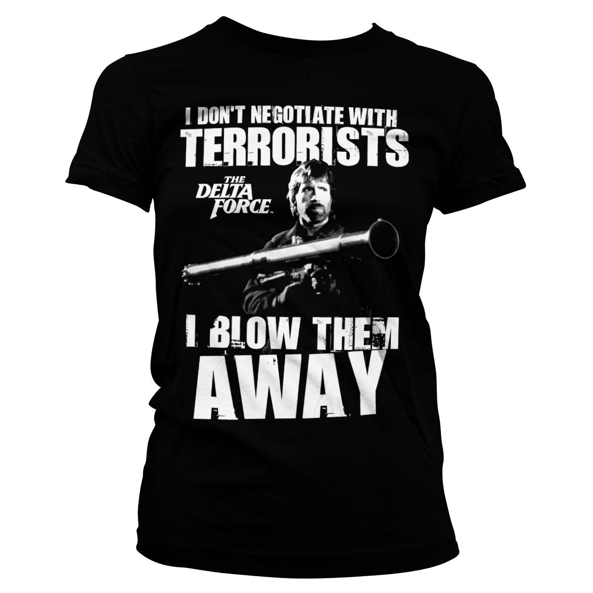 Billede af Delta Force, Delta Force: Chuck Norris - I Blow Terrorists Away T-Shirt (Kvinder)