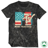 Billede af MTV, MTV: Distressed USA-Flag Organic T-Shirt