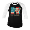 Billede af MTV, MTV: Distressed USA-Flag 3/4-ærmet Raglan T-Shirt