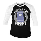 Billede af South Park: Towelie - Wanna Get High 3/4-ærmet Raglan T-Shirt