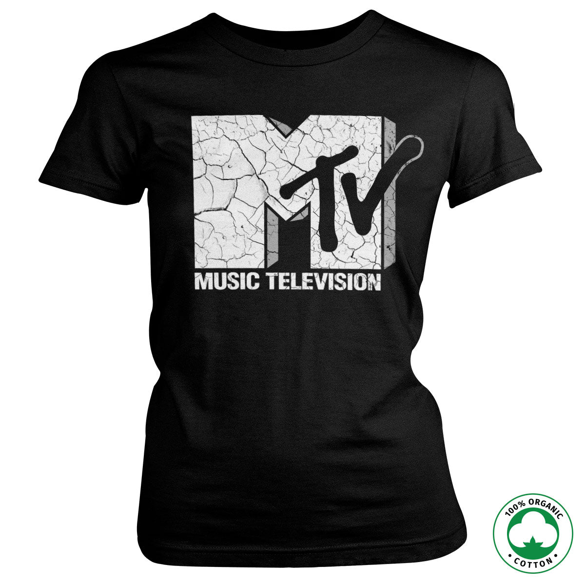 Billede af MTV, MTV: Cracked Logo Organic T-shirt (Kvinder)