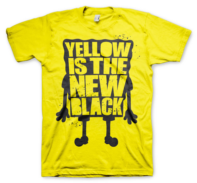 Billede af Svampebob Firkant, Svampebob: Yellow Is The New Black T-Shirt