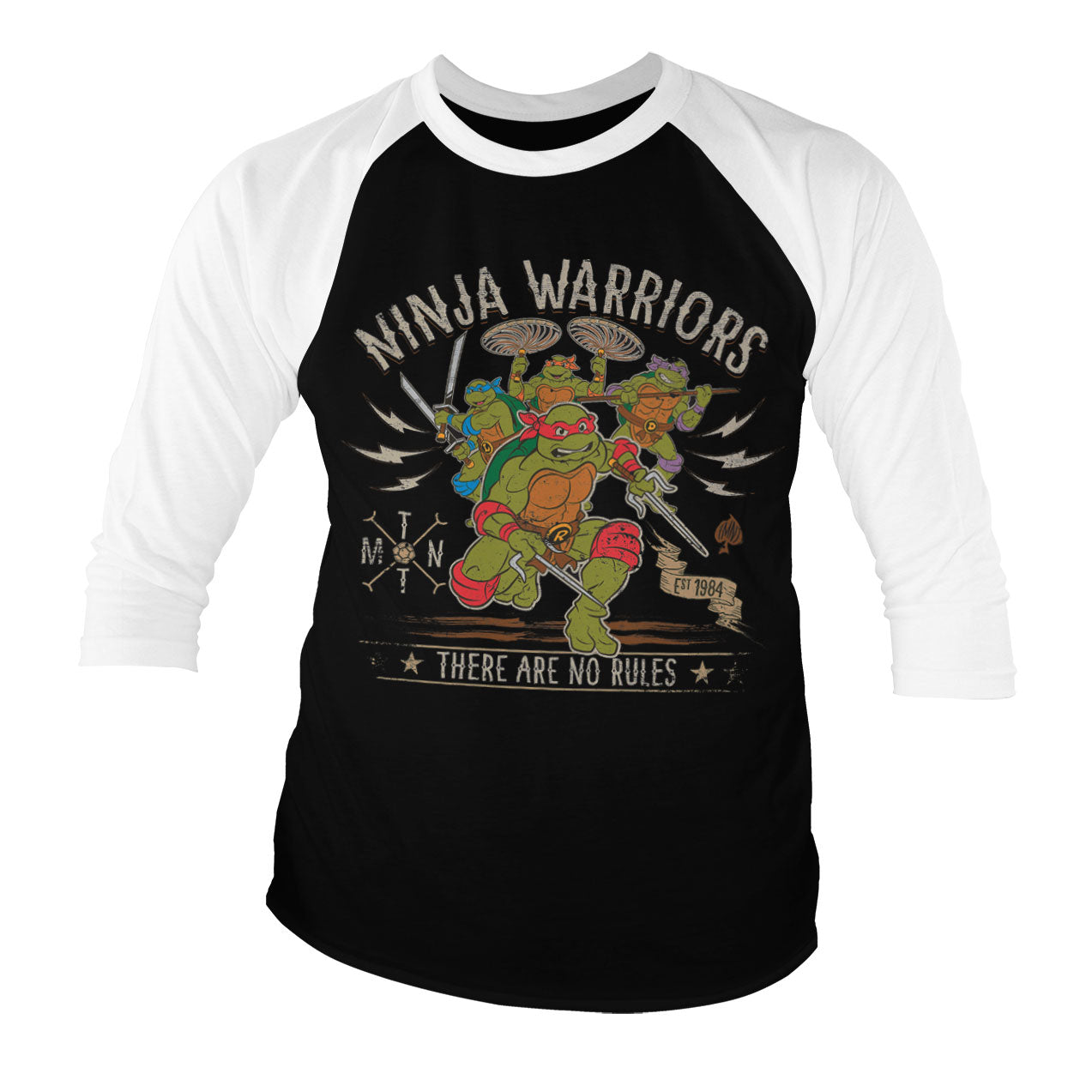 Billede af Ninja Turtles, Ninja Warriors - No Rules 3/4-ærmet Raglan T-Shirt