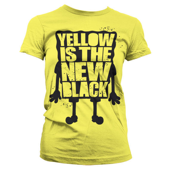 Billede af Svampebob Firkant, Svampebob: Yellow Is The New Black T-shirt (Kvinder)