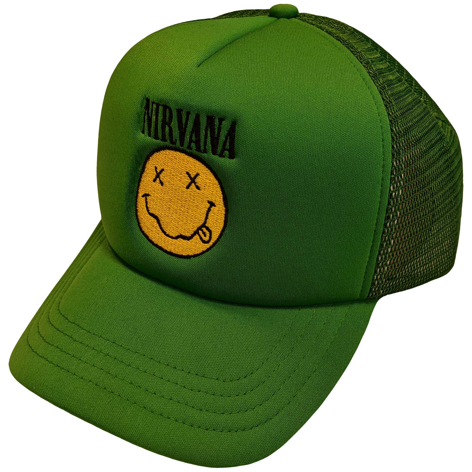 Nirvana: Logo & Smiley Mesh Back Cap (Embroidered)