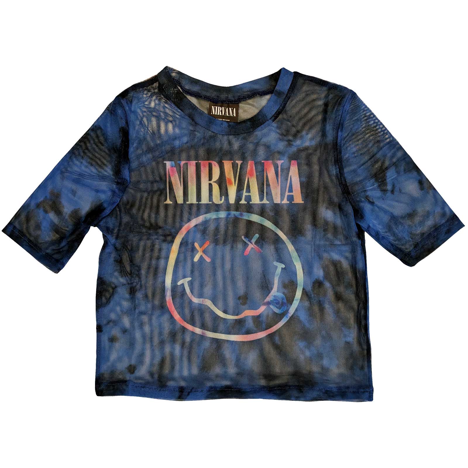 Nirvana: Pastel Smiley Crop Top (Kvinder) (Mesh)