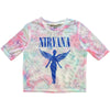 Nirvana: Angelic Blue Mono Crop Top (Kvinder) (Mesh)