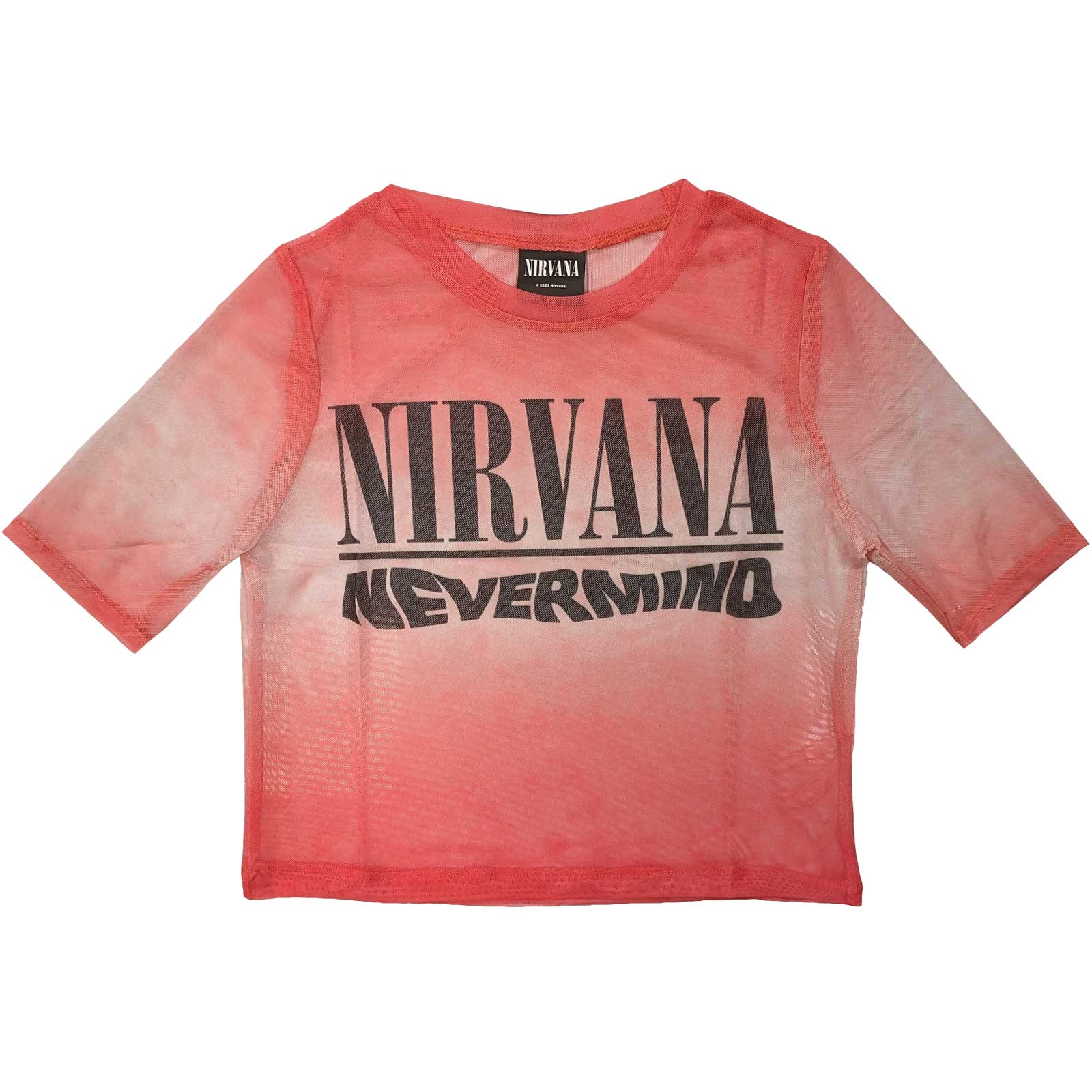Nirvana: Nevermind Wavy Logo Crop Top (Kvinder) (Mesh)