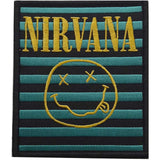 Nirvana: Logo & Smiley Stripes Standard Patch (Iron On)
