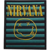 Nirvana: Logo & Smiley Stripes Standard Patch (Iron On)