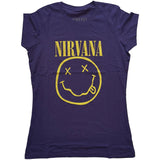 Nirvana: Yellow Smiley T-Shirt (Kvinder)
