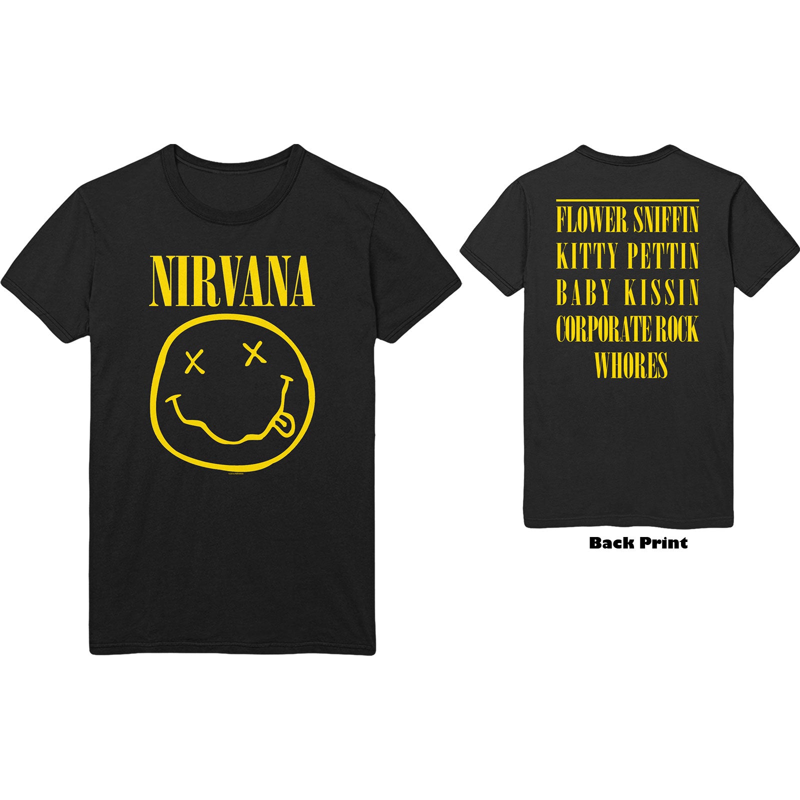Nirvana: Flower Sniffin T-Shirt (Back Print)