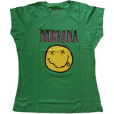 Nirvana: Xerox Smiley Pink T-Shirt (Kvinder)