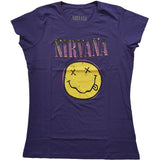 Nirvana: Xerox Smiley Pink T-Shirt (Kvinder)
