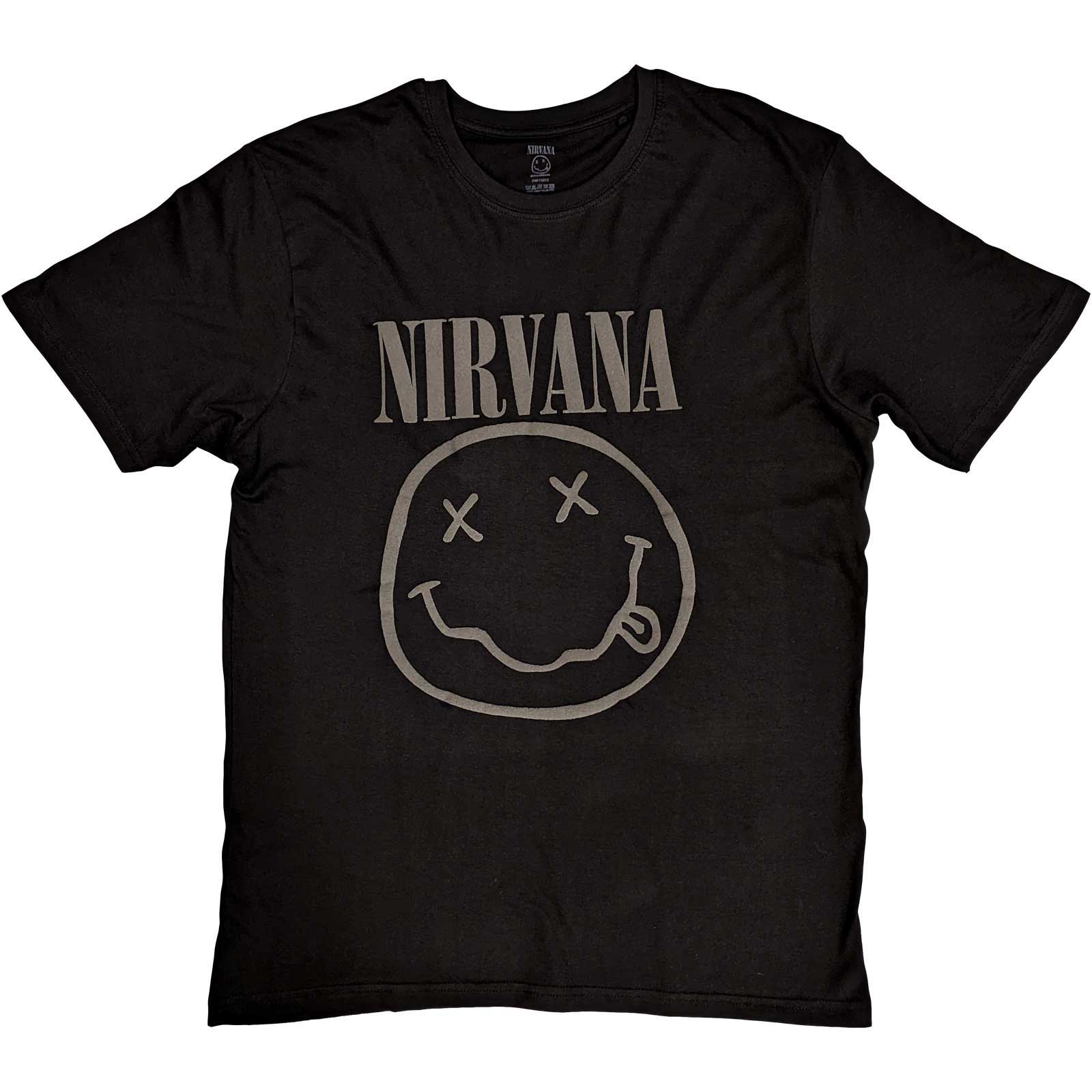 Nirvana: Black Smiley Hi-Build T-Shirt (Hi-Build)