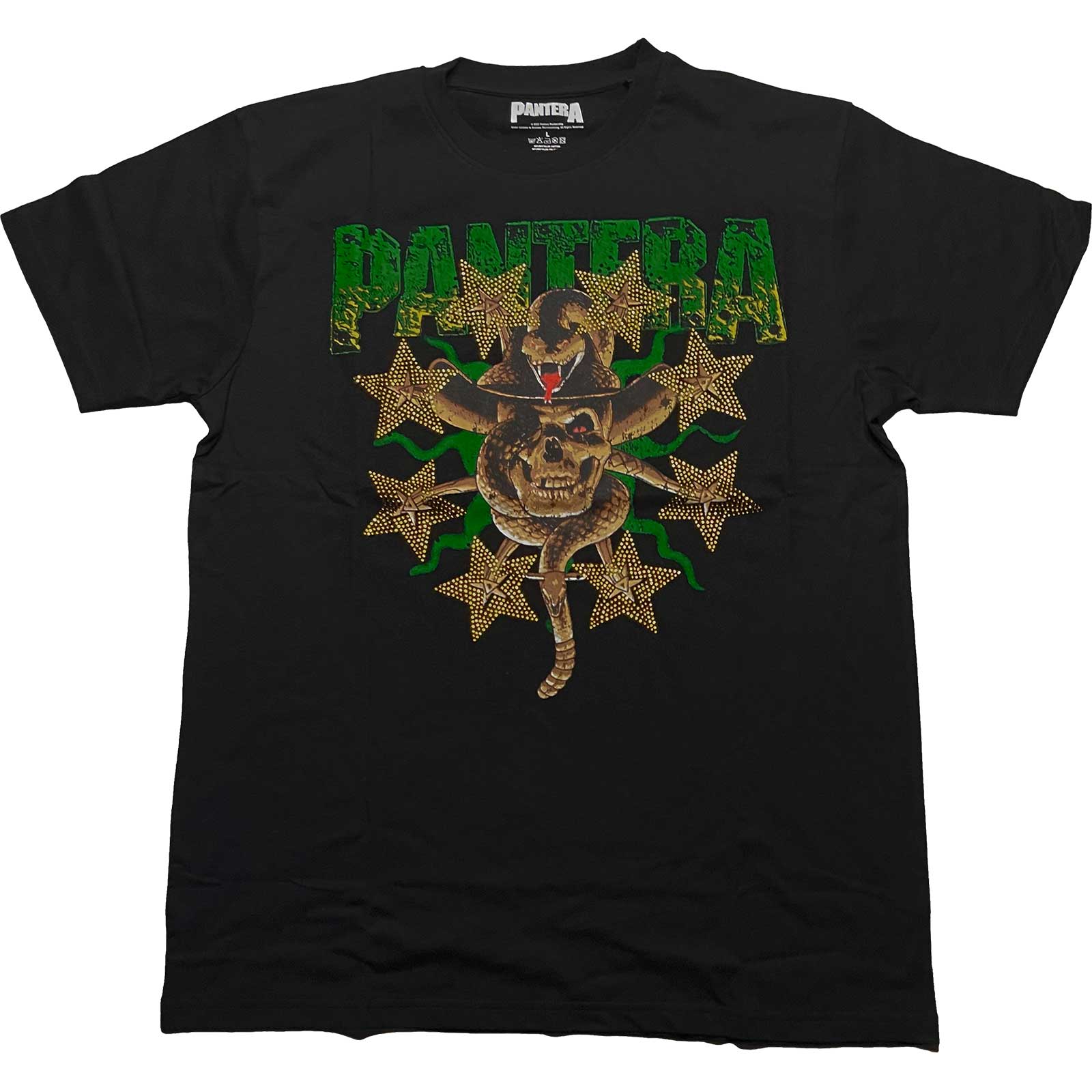 Pantera: Skull & Snake Embellished T-Shirt (Diamante)