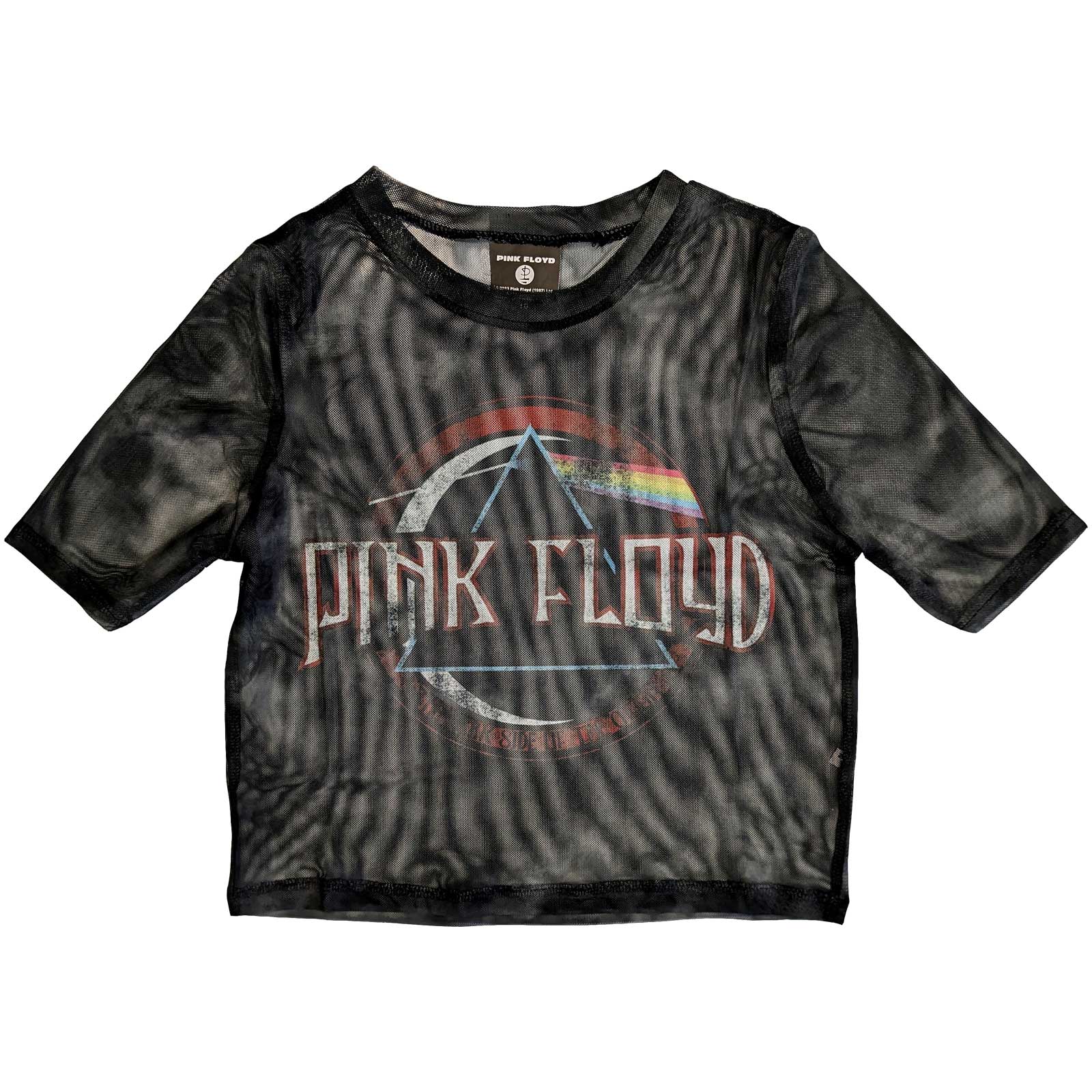 Pink Floyd: Vintage Dark Side of the Moon Seal Crop Top (Kvinder) (Mesh)